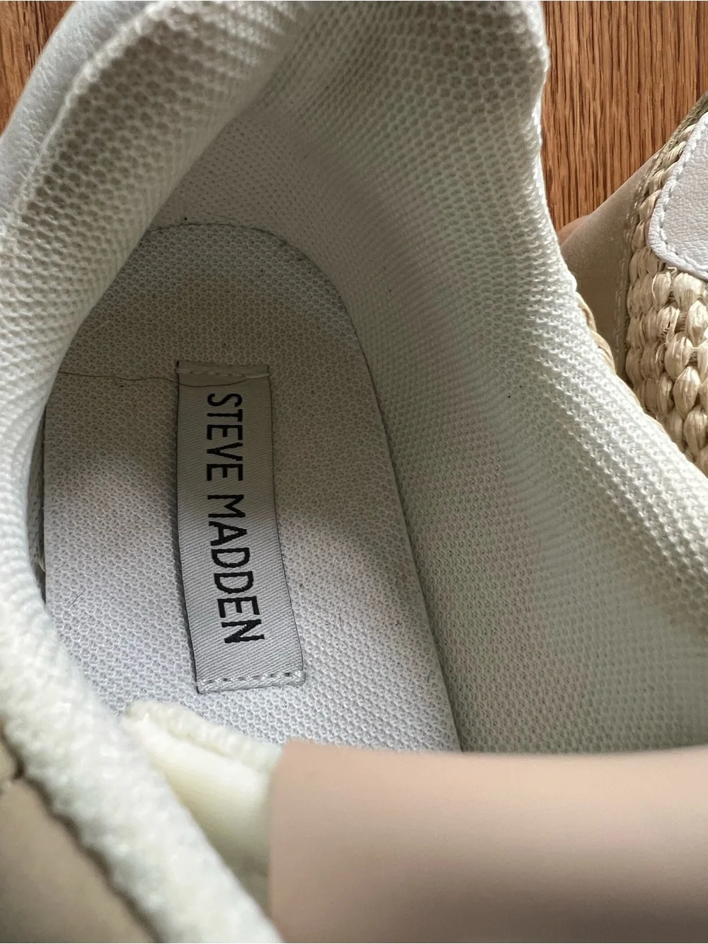 Steve Madden Kinkade Raffia Sneakers Woven Platform Casual Summer Shoes Size 9